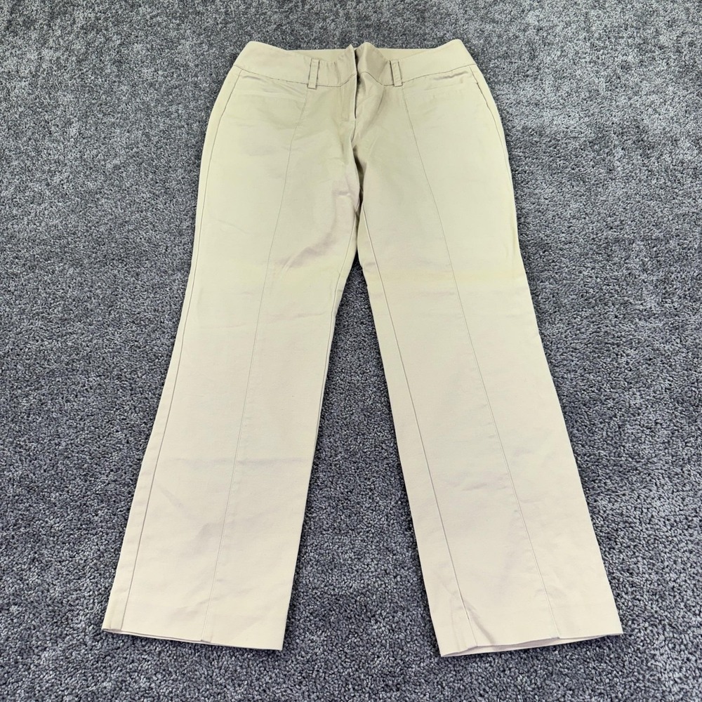 Dana Buchman Pants Womens 14 Beige Straight Leg Twill Stretch Dress Work Office